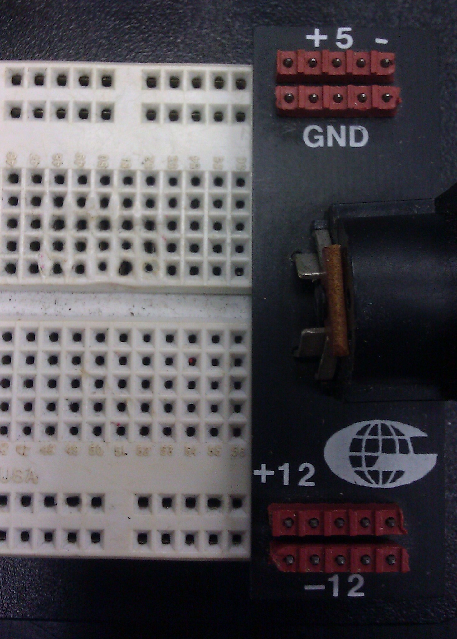 Breadboard with Power Supply Adapter